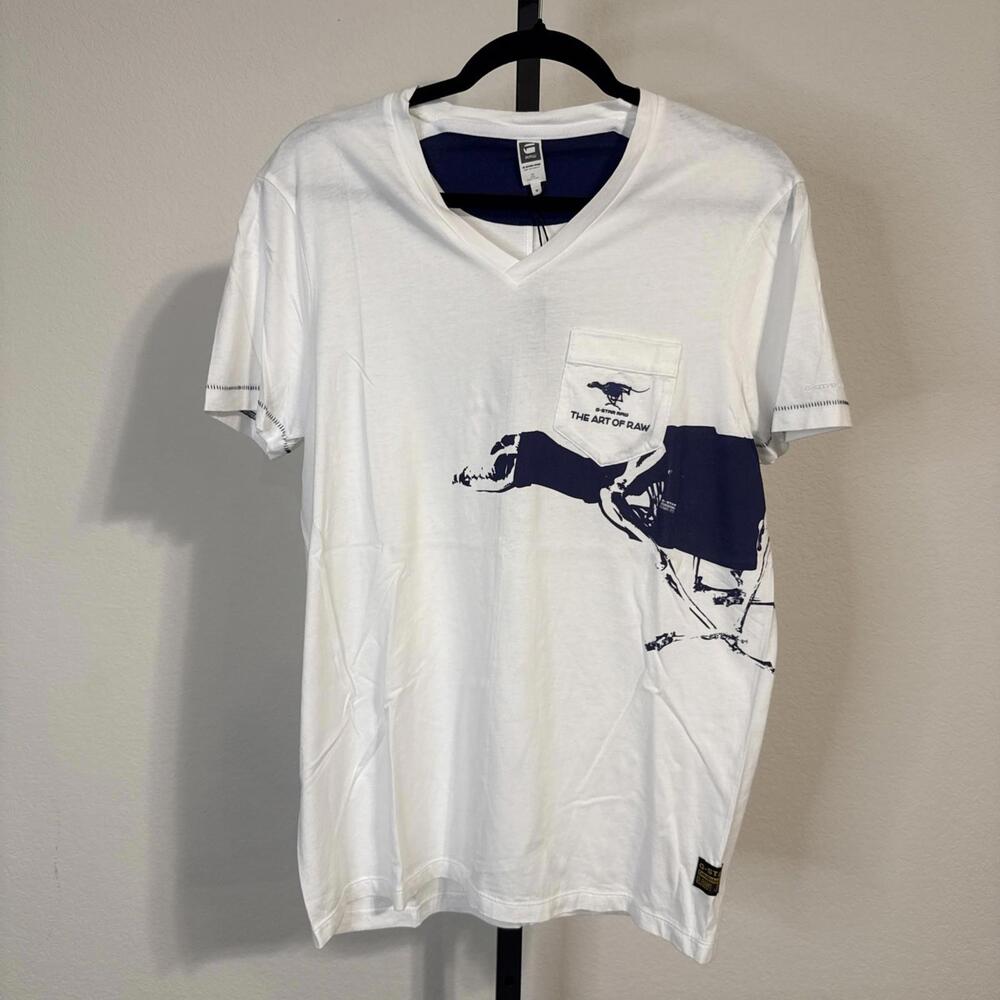 NWT Men's G-Star RAW "The Art of Raw" White T-Shirt Tee 100% Cotton - MED